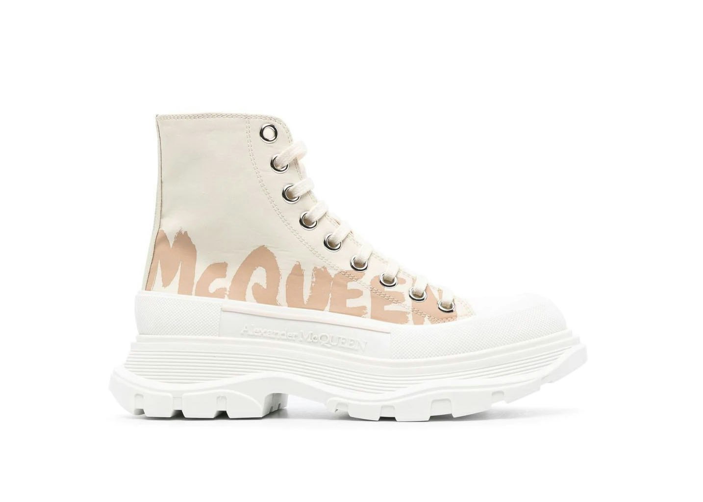 ALEXANDER MCQUEEN Two-tone leather exaggerated-sole sneakers | THE OUTNET